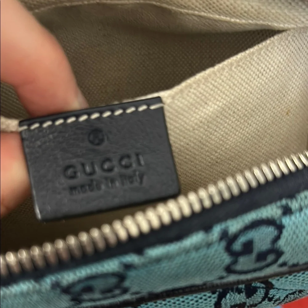 Blue GG Diagonal Quilted Canvas Marmont Camera Bag - Picture 4 of 7